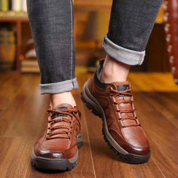 Men's Casual Hand Stitching Leather Big Size Shoes - Lulunami