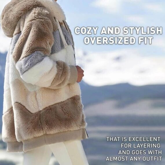 Vividly Apple Contrasting Lamb Wool Padded Coat