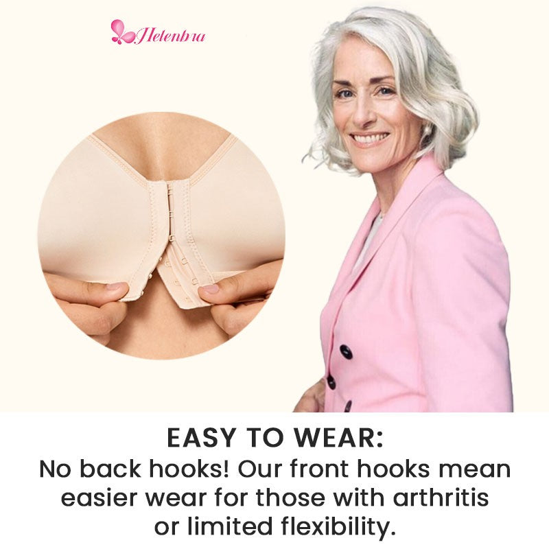 Helen Bra-Front Closure Posture Wireless Back Support Full Coverage Bra - Lulunami
