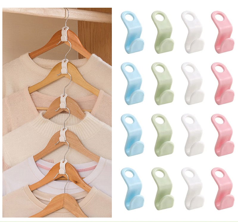exhale spring Space-Saving Clothes Hanger Connector Hooks