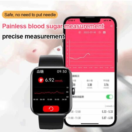 All day monitoring of heart rate,blood sugar, and blood pressure - Bluetooth fashion smartwatch