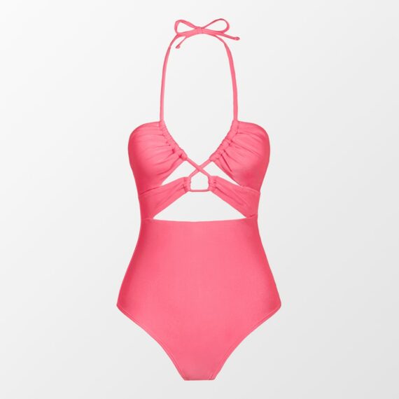 Cut Out Halter One-piece Swimsuit 