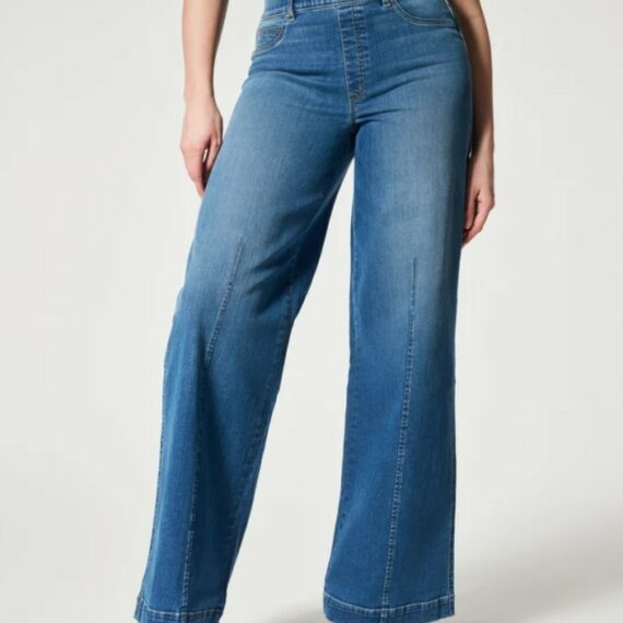 LAST DAY 50% OFF - Seamed Front Wide Leg Jeans