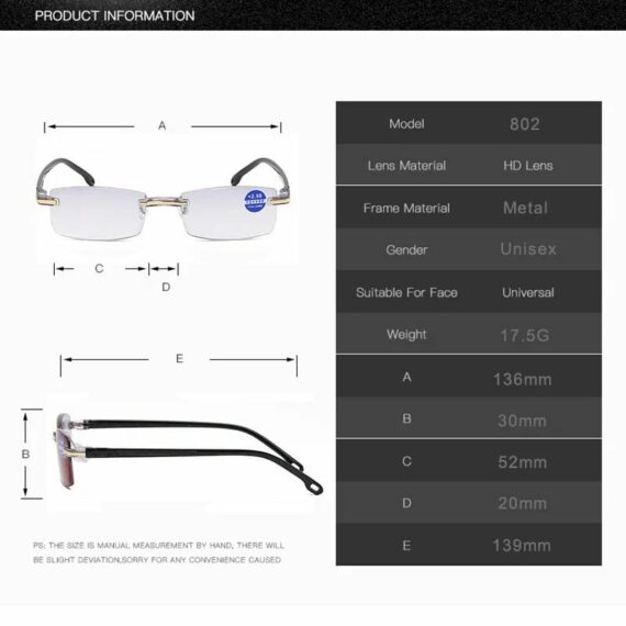 2023 New Sapphire high hardness anti-blue progressive Far And Near Dual-Use Reading Glasses