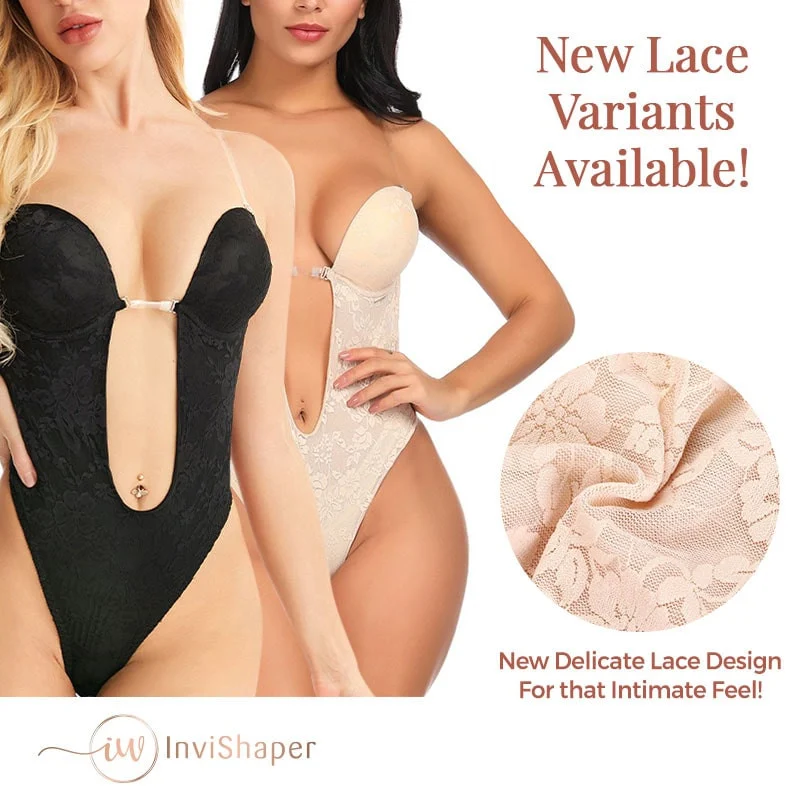 Shapewear For Women Invishaper Halft BackBody Shaper Bra Lace Backless Built In