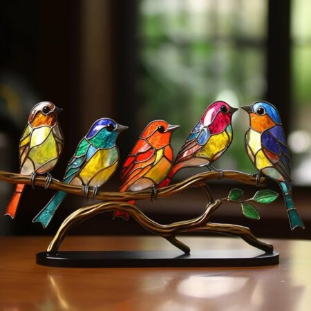 (Last Day 70% OFF) - Acrylic Birds on Branch Desktop Ornaments