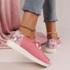 Women Lace Up Design Casual Corduroy Sneakers