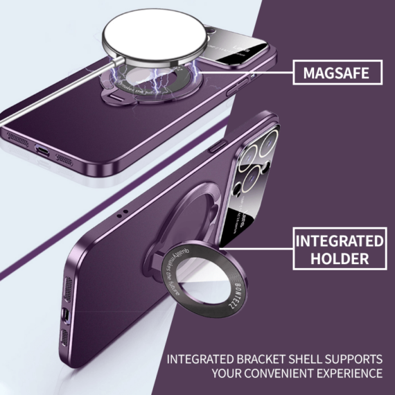 Large window phone case leak label magnetic bracket