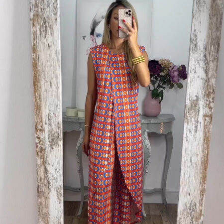 5 Colors Abstract Printed Top+Pants Comfy Suit