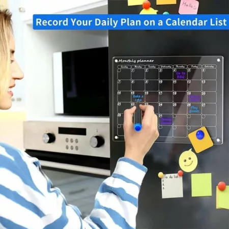 Magnetic Schedule Planner For Fridge (Permanently reusable)