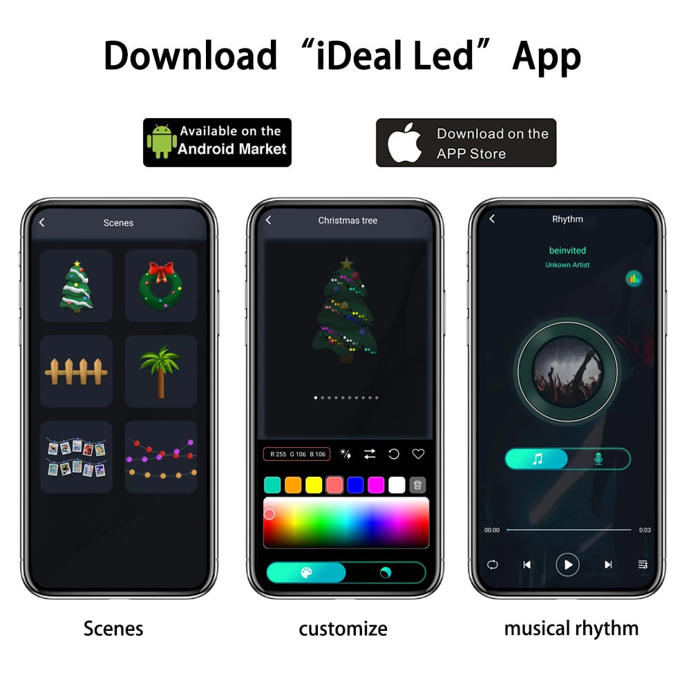 Multi-color LED Animated Outdoor Christmas Tree String Lights - Lulunami