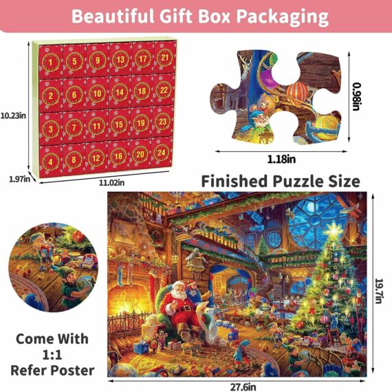 Awishday Advent Calendar 2023 Christmas Jigsaw Puzzles Lulunami
