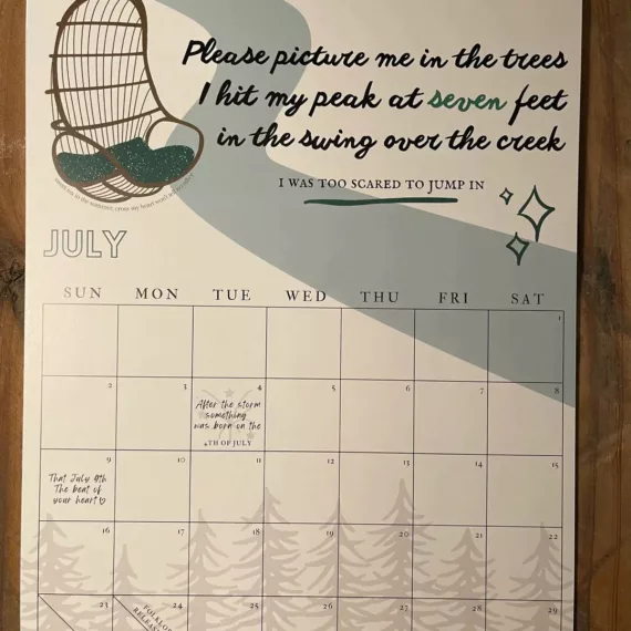 2024 TS Lyrics Calendar Lulunami