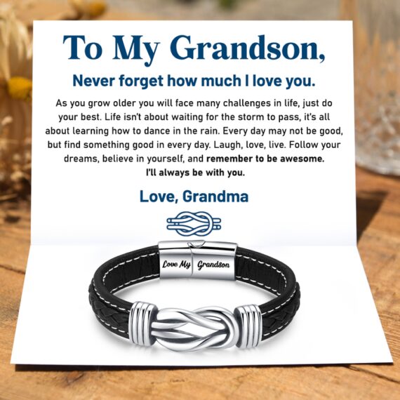 To My Grandson, I Will Always Be With You Linked Bracelet