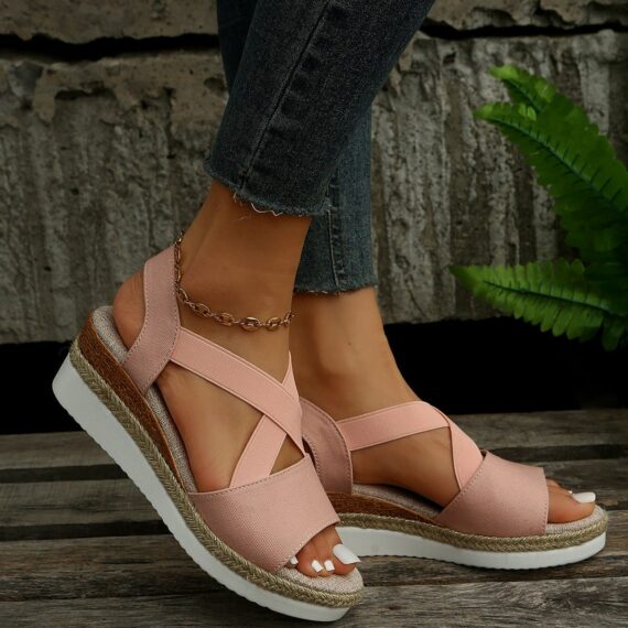 Vianys Summer Flat Wedge Heel Fish Mouth Casual Women's Sandals