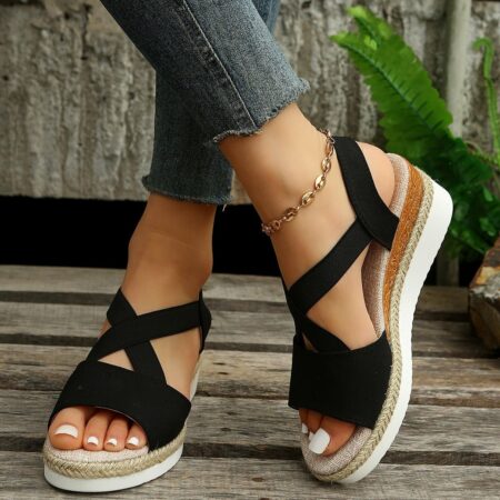 Vianys Summer Flat Wedge Heel Fish Mouth Casual Women's Sandals